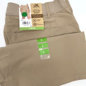 ZeroXposur Womens Stretch Ripstop Shorts Warm Taupe Large Hiking Travel NEW